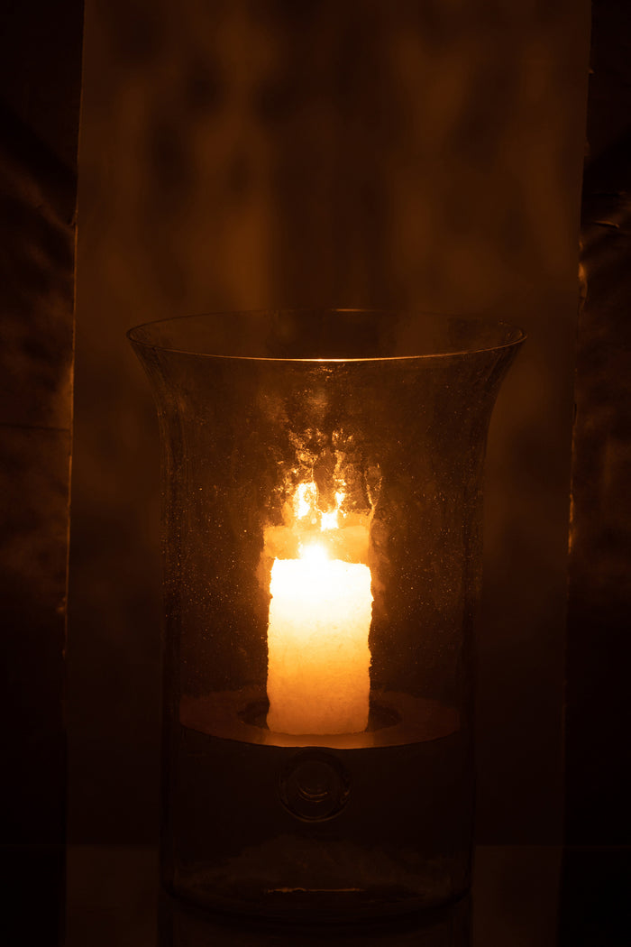 J-line - Kaarshouder Bord Wazig Glas Transparant Small - 19x19x26.5cm