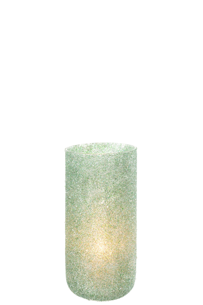 J-line - Kaarshouder Fore Glas Groen Large - 13x13x28cm