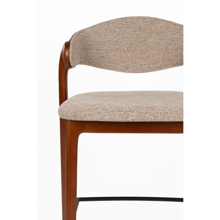 Dutchbone Babington Counter| Barkruk 65 cm Walnoot - Set van 2 - Bruin