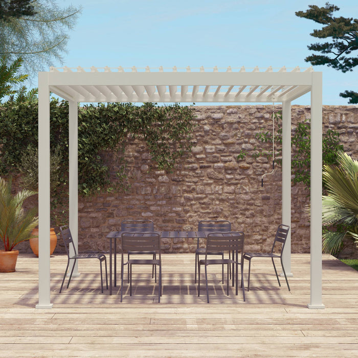 sweeek - Pergola met lamellendak, 3x3m, verstelbare lamellen V2