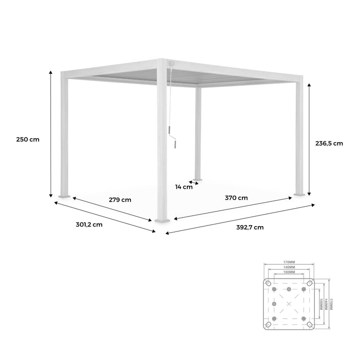 sweeek - Pergola met lamellendak, 3x4m