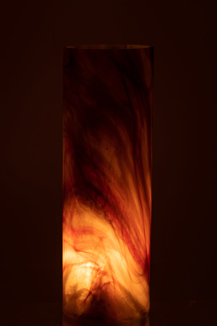 J-line - Kaarshouder Arti Glas Bruin Large - 15x15x46cm