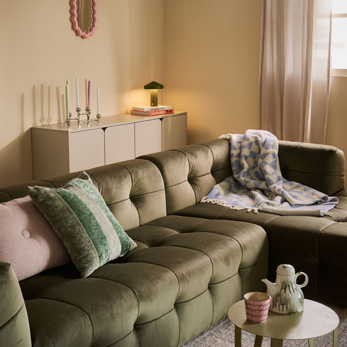 by fonQ Wies 4,5-zits Hoekbank Rechts - Fluweel - Army Green