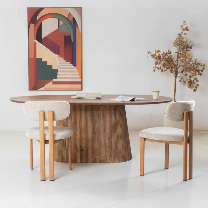 Giga Meubel - Eettafel Ovaal Naturel Hout - 200x110x76cm - Salvador