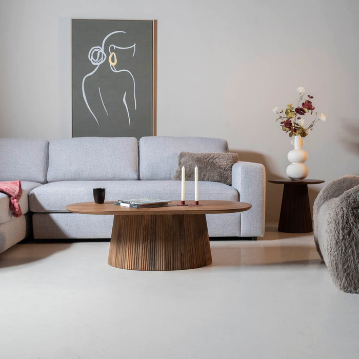 Giga Meubel - Salontafel Ovaal Naturel Hout - 120x60x38cm - Salvador