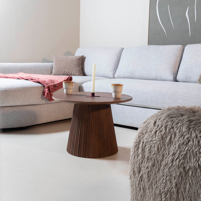 Giga Meubel - Salontafel Rond Donkerbruin Hout - 60x60x41cm - Salvador