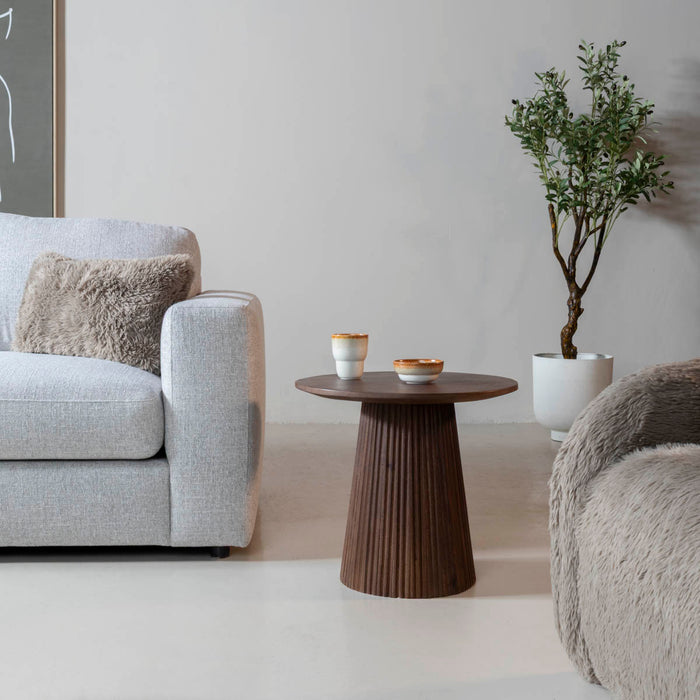 Giga Meubel - Bijzettafel Salvador Donkerbruin Rond 50cm