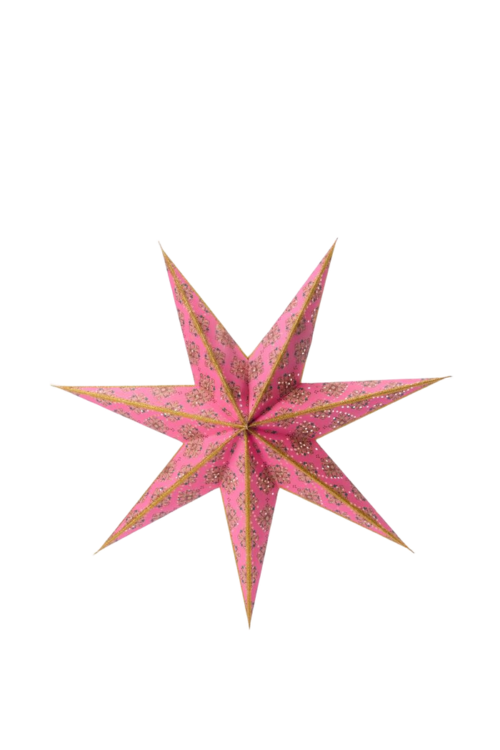 Sissy-Boy Roze kerstster met led-licht medium