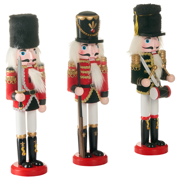 Beliani - LAGAN - Decoratief figuur set van 3 - Rood - Dennenhout