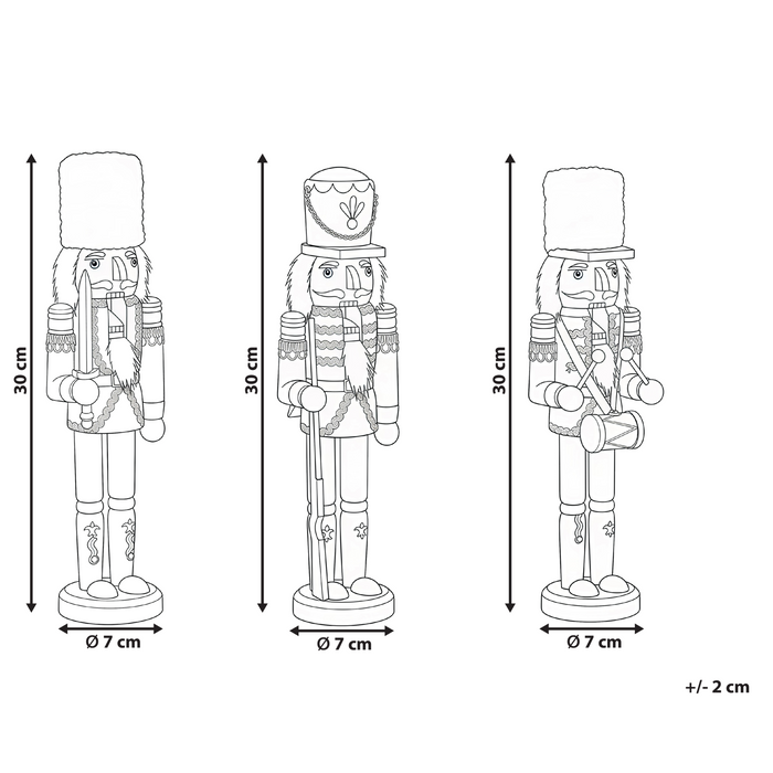 Beliani - LAGAN - Decoratief figuur set van 3 - Rood - Dennenhout
