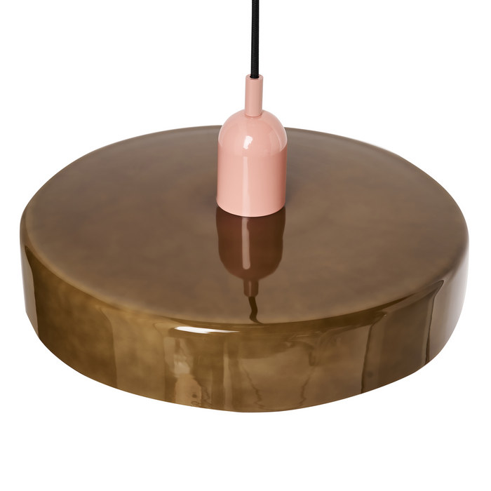 Beliani - PAALA - Hanglamp - Olijfgroen - Glas