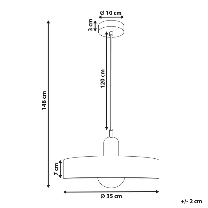 Beliani - PAALA - Hanglamp - Wit - Glas