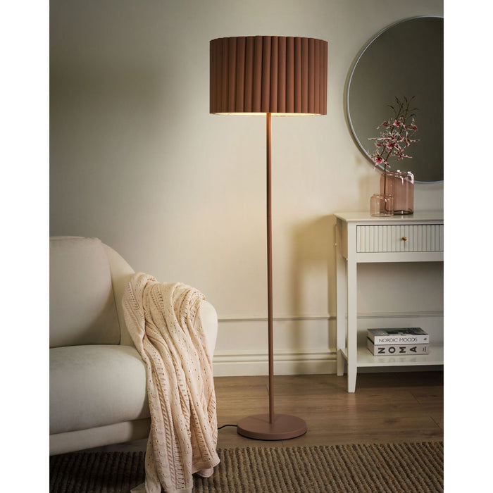 Beliani - LOURENS - Staande lamp - Bruin - IJzer|Linnen