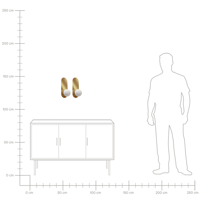 Beliani - LEISI - Wandlampen set van 2 - Goud - Opaalglas