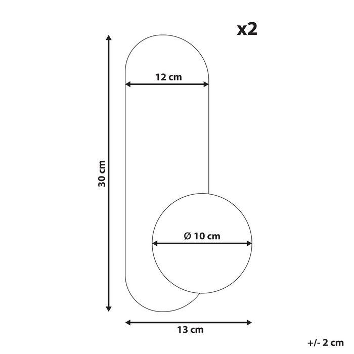 Beliani - LEISI - Wandlampen set van 2 - Goud - Opaalglas