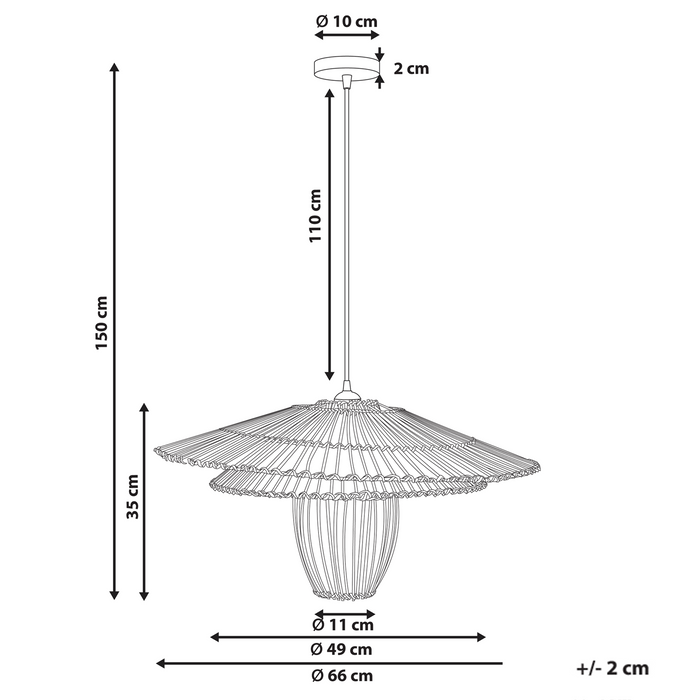 Beliani - BOTIJAS - Hanglamp - Naturel - Rotan