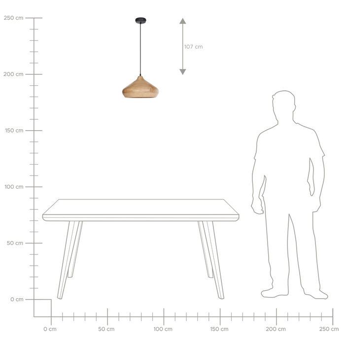 Beliani - RAWI - Hanglamp - Lichtbruin - Mangohout