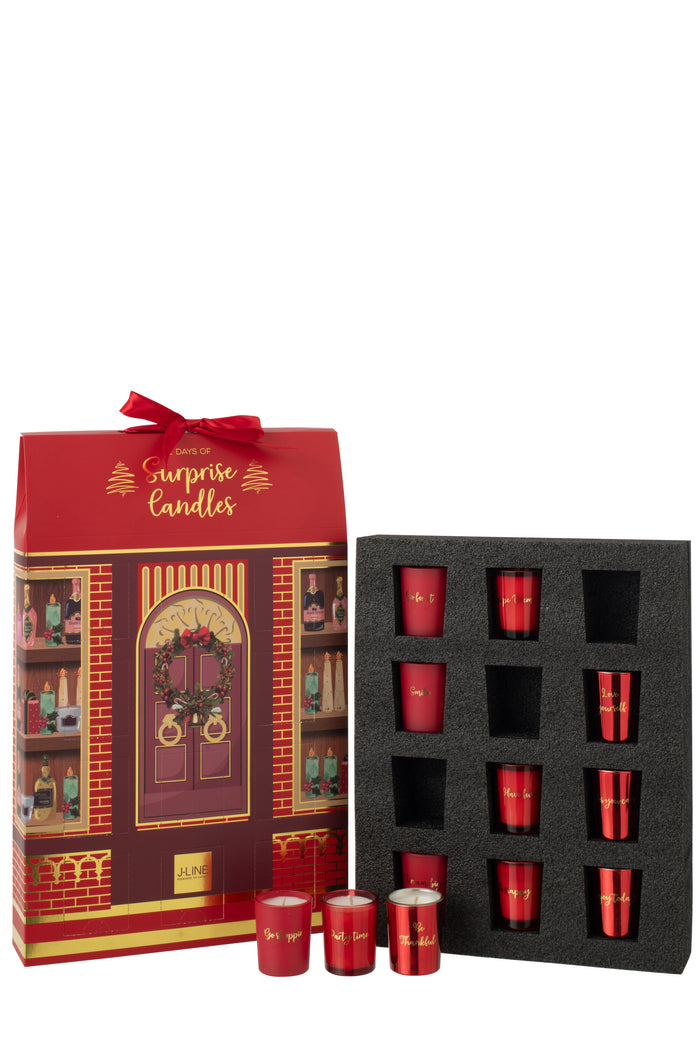 J-Line geurkaars Surprise Window - koraal|mix - 12 candles