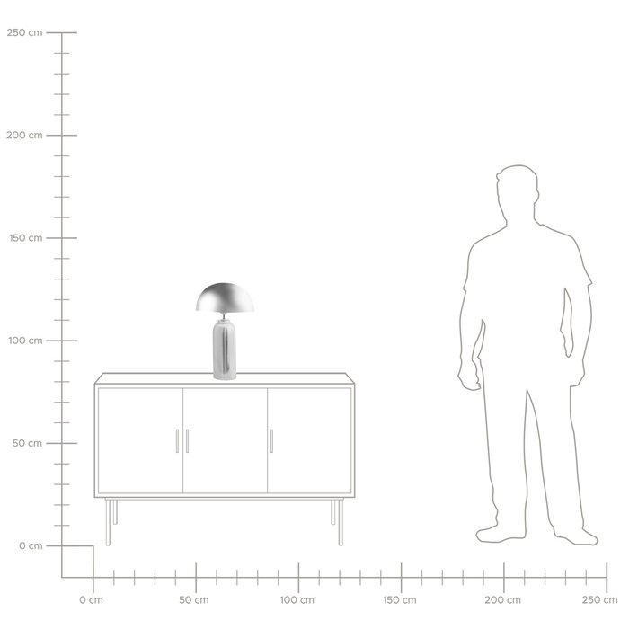 Beliani - JALANGI - Tafellamp - Zilver - 47 cm - IJzer