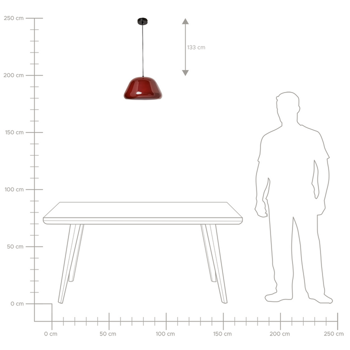 Beliani - JOKU - Hanglamp - Rood - Bouclé