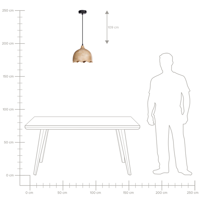 Beliani - GOMATI - Hanglamp - Lichtbruin - Mangohout