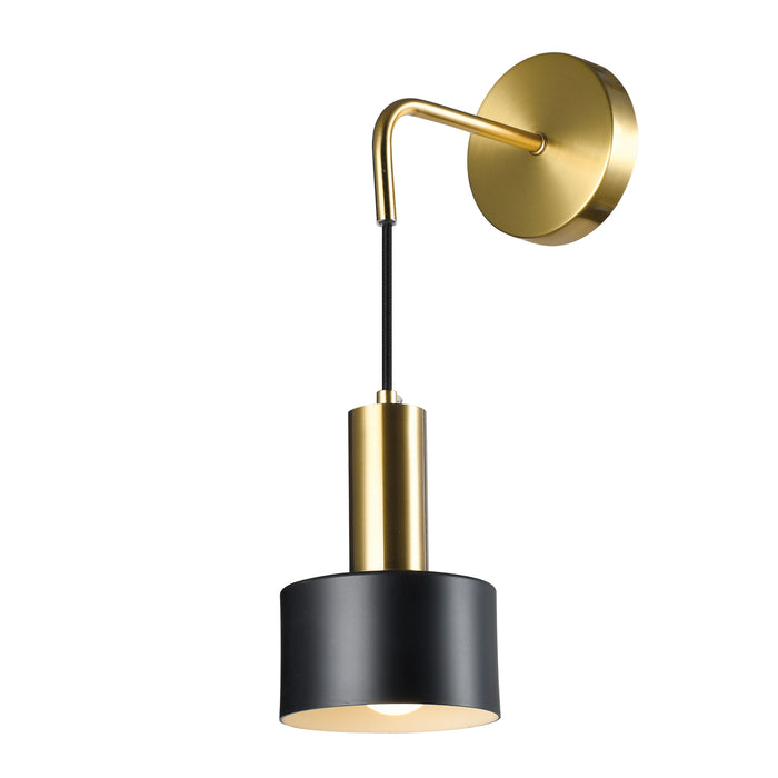 QUVIO Wandlamp - Goud - Zwart - Ronde Wandlamp - Metaal