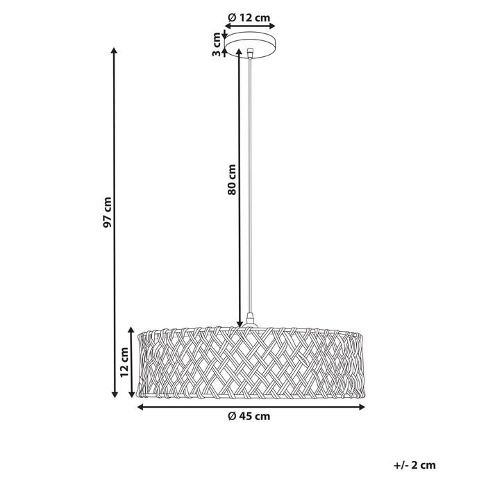 Beliani - BLONDIN - Hanglamp - Naturel - Papierkoord