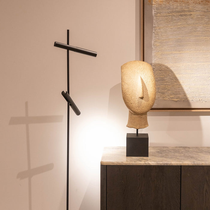 Atmooz Moab Vloerlamp – Zwart|Roségoud – Ø20x134cm – LED