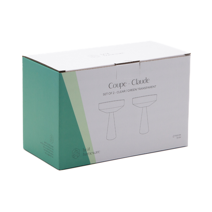 Brût Homeware, Coupe Claude, helder | groen, set van 2