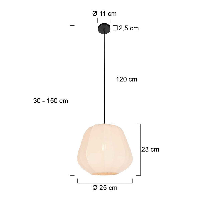 Anne Light & Home Hanglamp Sable Crème Linnen Ø 25cm E27 fitting