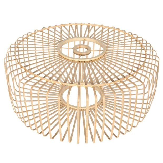 Steinhauer Booglamp Sparkled Light Crème incl. Bamboe Kap Ø 60cm