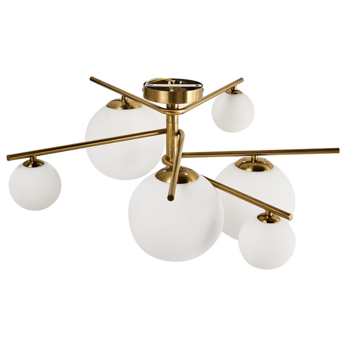 Beliani - ISAR - Plafondlamp - Goud - Glas