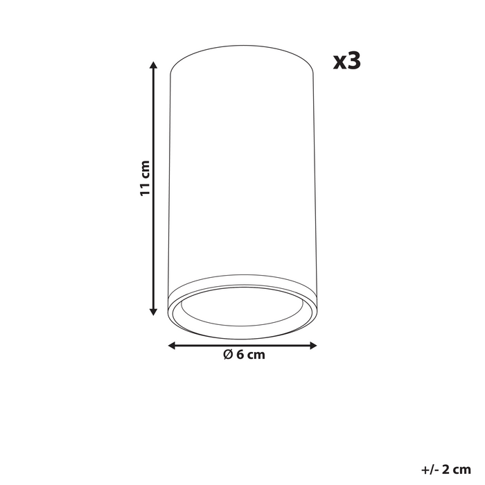 Beliani - BARCALA - Plafondlamp set van 3 - Zwart - Metaal