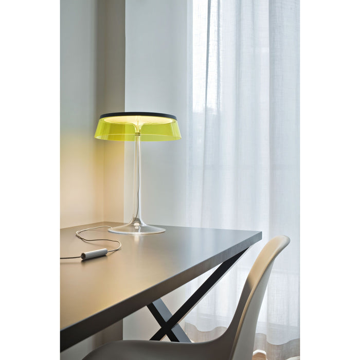 Bon Jour tafellamp LED wit, kap fumé