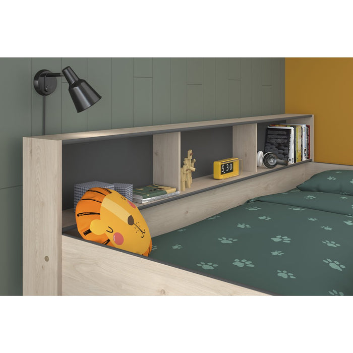 Calicosy - Stapelbedden met opbergvakken - Leo - H164,4 cm - Antraciet