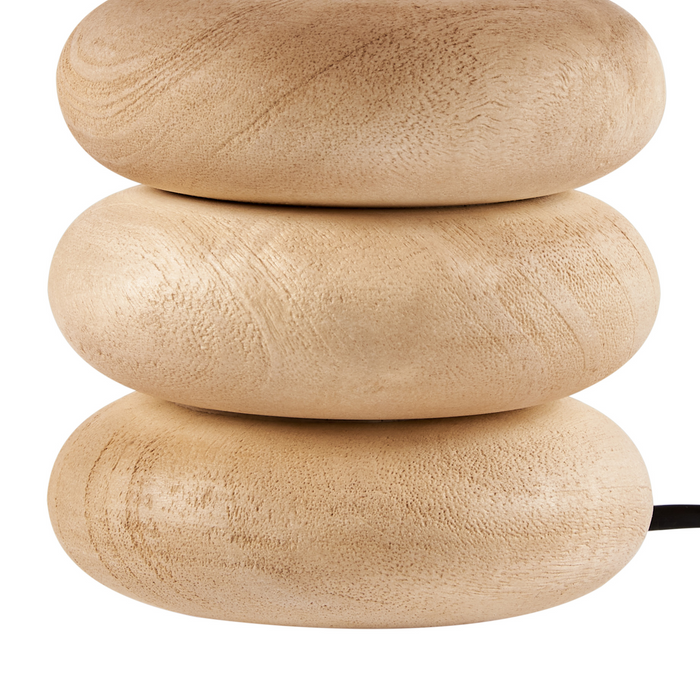 Beliani-BETWA-Tafellamp-Lichtbruin-30 cm-Mangohout|Katoen|Linnen