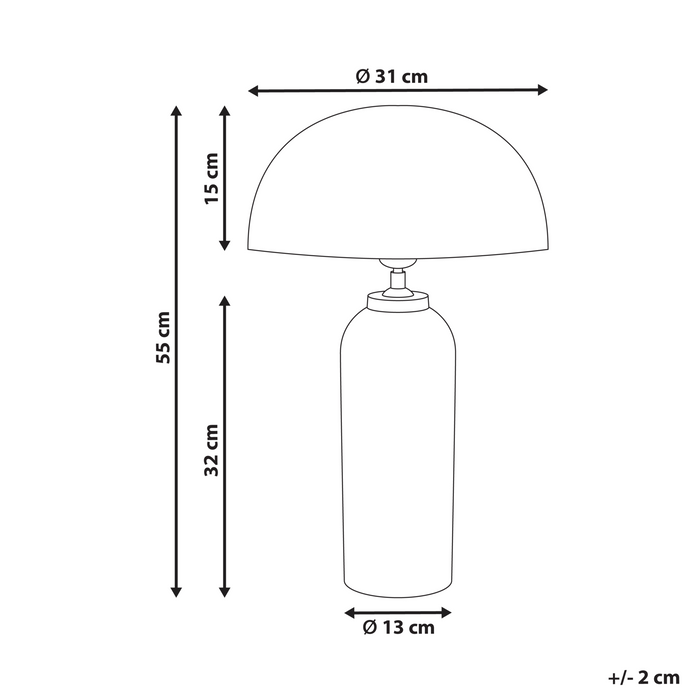 Beliani - JALANGI - Tafellamp - Zilver - 55 cm - IJzer