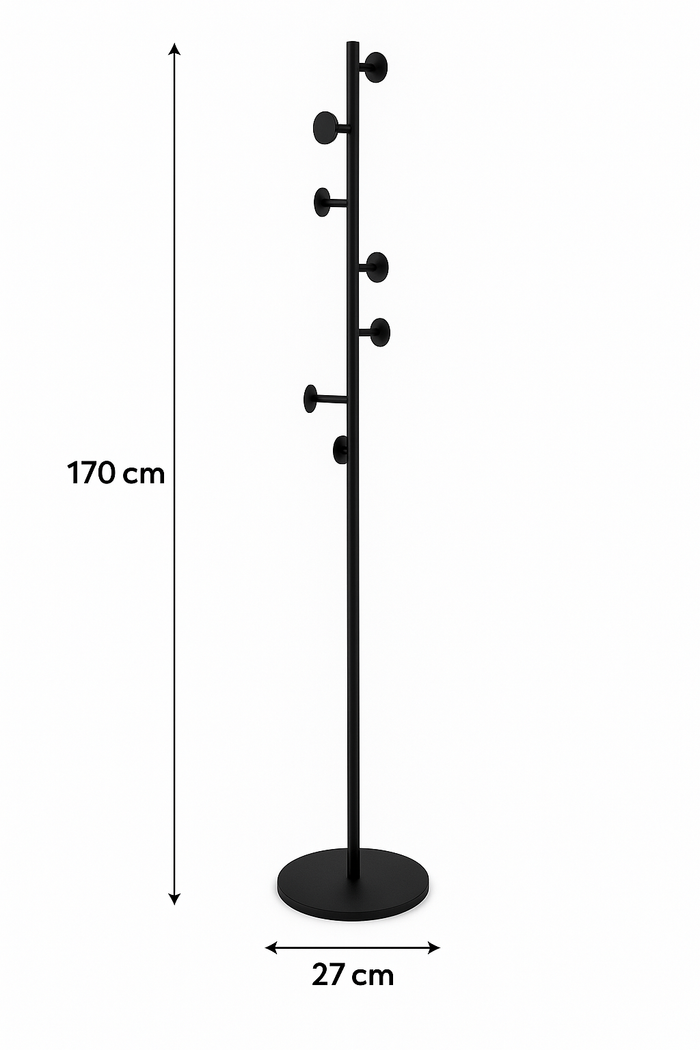 LOFT42 Bern staande kapstok - Zwart - Metaal - 170x27
