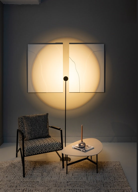 ETH Jake ROUND Vloerlamp Led met lens 3 step dimming 2700k 9w zwart 653L