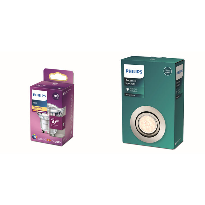 Philips Donegal Inbouwspot - Incl. Philips GU10 LED Lamp - 1-Lichts