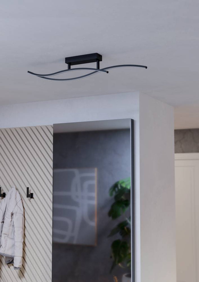 EGLO Grisolia Plafonnière - LED - Kunststof - Zwart|Wit