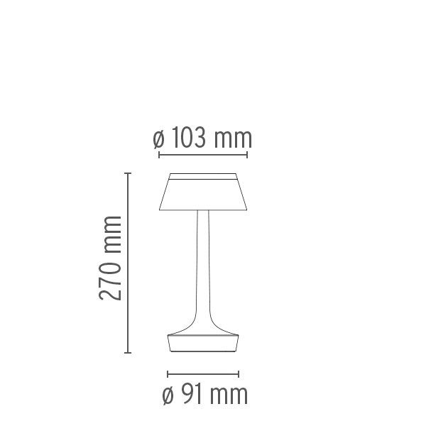 Bon Jour Unplugged tafellamp LED oplaadbaar wit, kap transparant