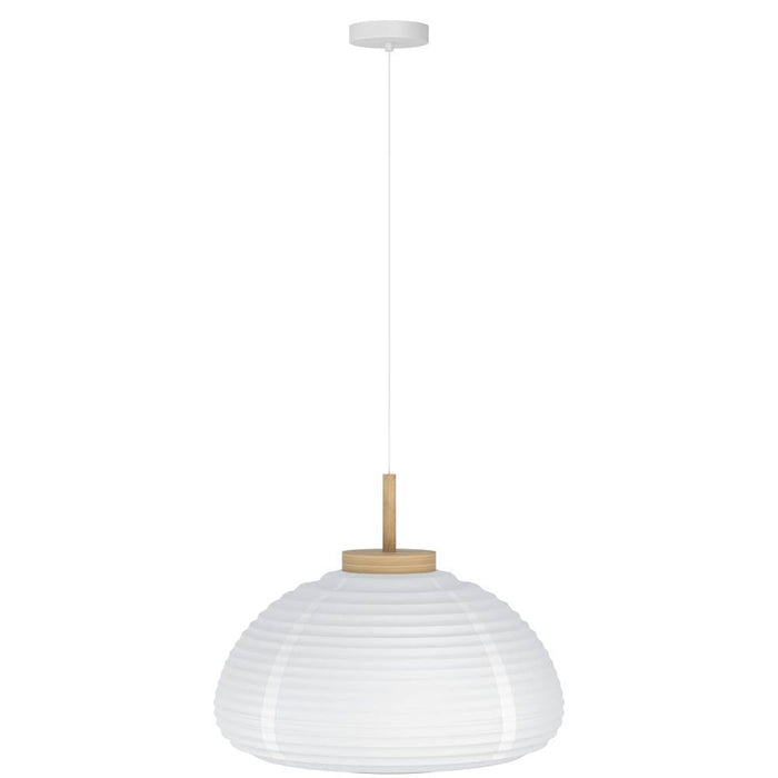 EGLO Summerhill Hanglamp - E27 - Ø 40 cm - Hout & Papier - Wit