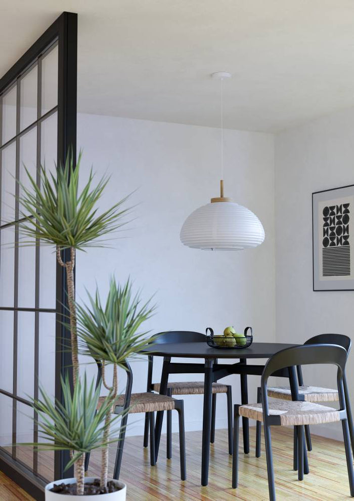 EGLO Summerhill Hanglamp - E27 - Ø 40 cm - Hout & Papier - Wit