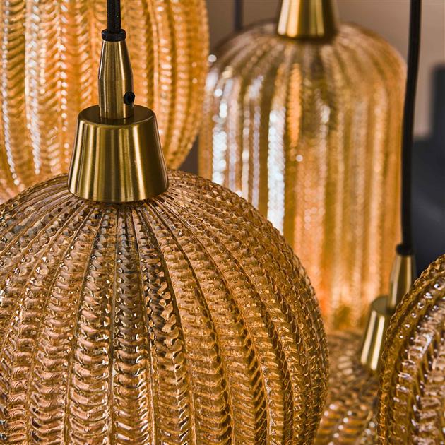 Hoyz - Hanglamp Pattern 4+3 Lampen - Glass