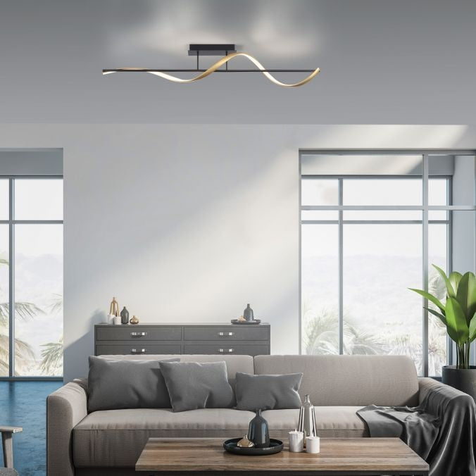Paul Neuhaus Plafondlamp Q-Swing Smart Antraciet Goud 24 Watt
