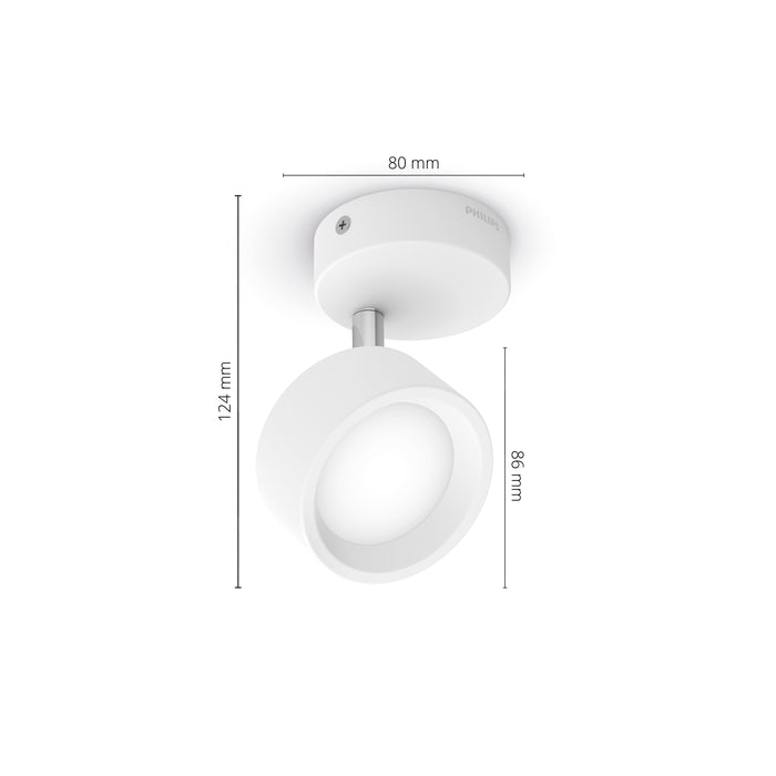 Philips Bracia single spot Wit 27K 1x5.5W 27K