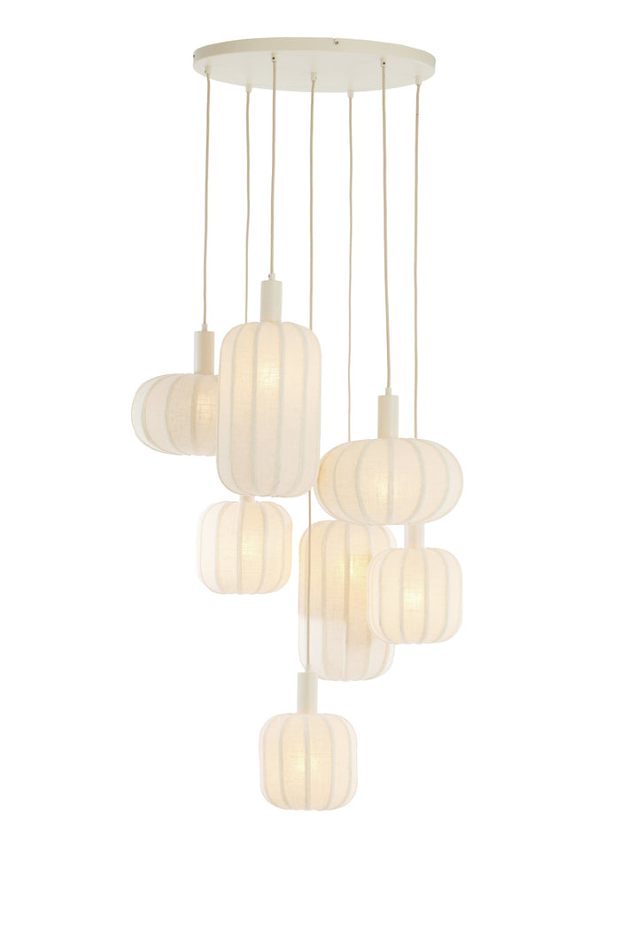 Light & Living - Hanglamp TUFIA - Ø53x34 cm - Wit