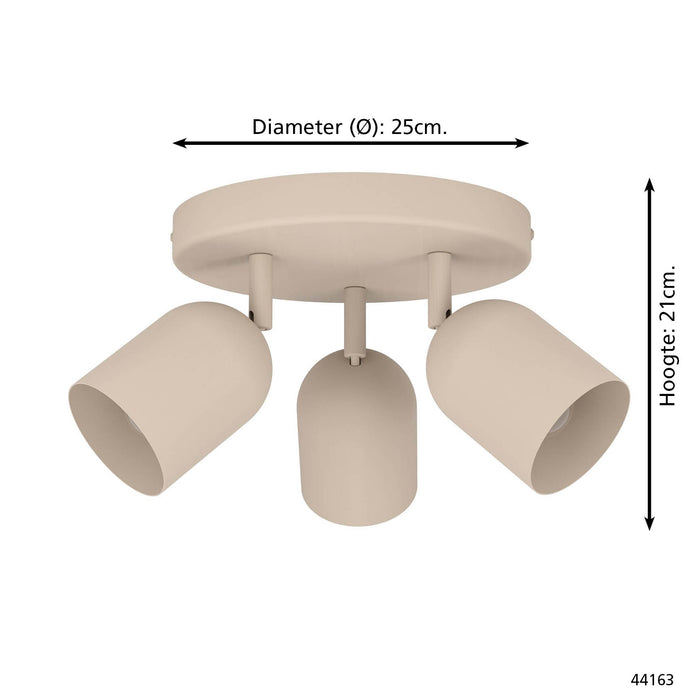 EGLO Tilston Spot - E14 - Ø 25 cm - Zandkleur - Kantelbaar