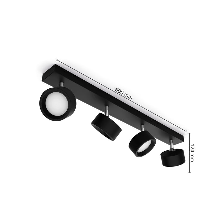 Philips Bracia bar Zwart 27K 4x5.5W 27K